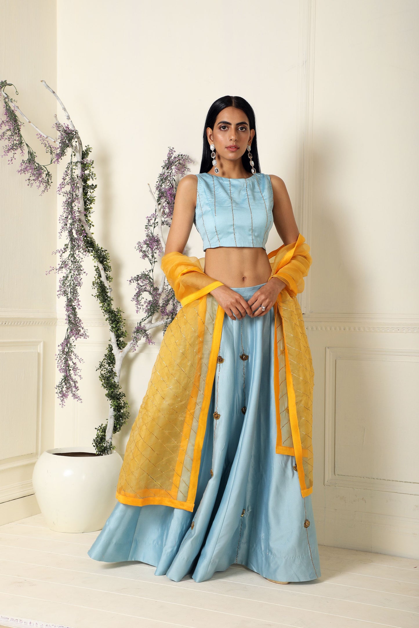 Power Blue Lehenga Set(ready to ship)