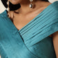 Rose Pink Lehenga with Teal Criss Cross top(Ready to ship)