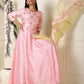 Baby Pink Anarkali Set(ready to dispatch)
