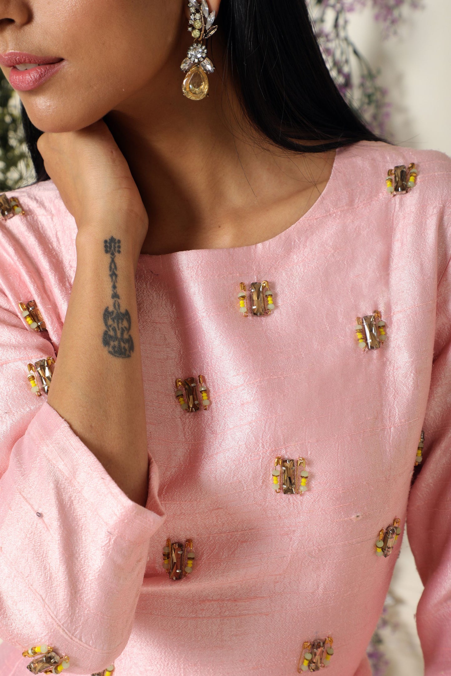 Baby Pink Anarkali Set(ready to dispatch)