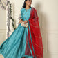 Teal Anarkali Set