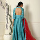Teal Anarkali Set