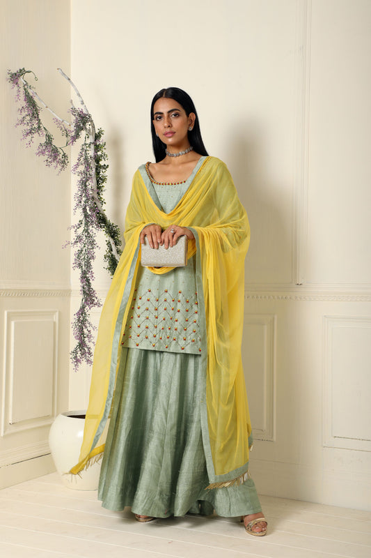 Sage Green Kurta / Sharara Set
