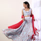 Sky Blue Ruffle top with lehenga(set of 3)