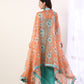 Coral Cape with teal draped dress(set of 3)