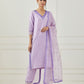 Lavender embroidered kurta set