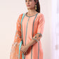 Coral Kurta set with organza dupatta(set of 3)