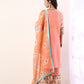 Coral Kurta set with organza dupatta(set of 3)