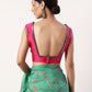 Green Printed organza saree(set of 2)