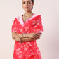 Hot Pink Printed organza saree(set of 2)