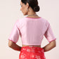 Hot Pink Printed organza saree(set of 2)
