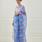 Moon Blue organza saree (unstitched blouse)