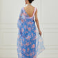 Moon Blue organza saree (unstitched blouse)