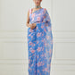 Moon Blue organza saree (unstitched blouse)