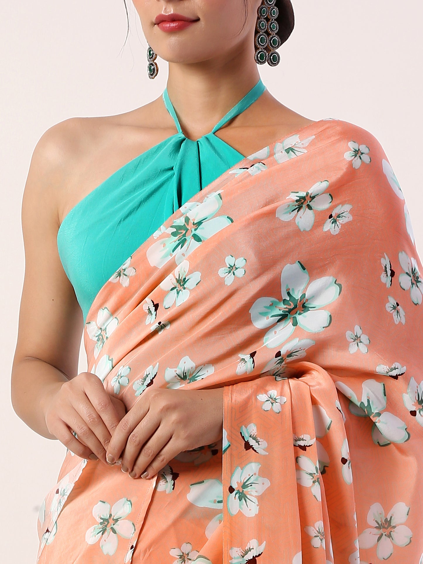 Coral Crepe Saree(set of 2)