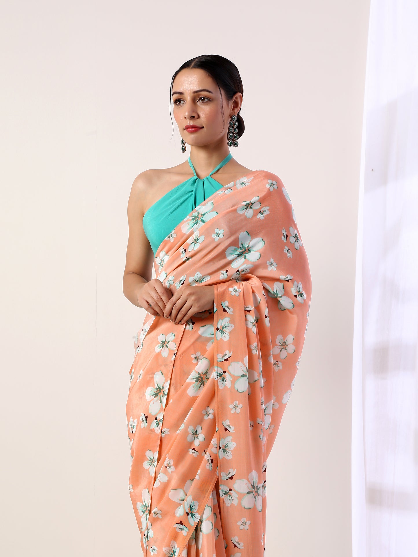 Coral Crepe Saree(set of 2)
