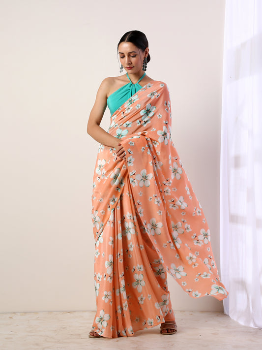 Coral Crepe Saree(set of 2)