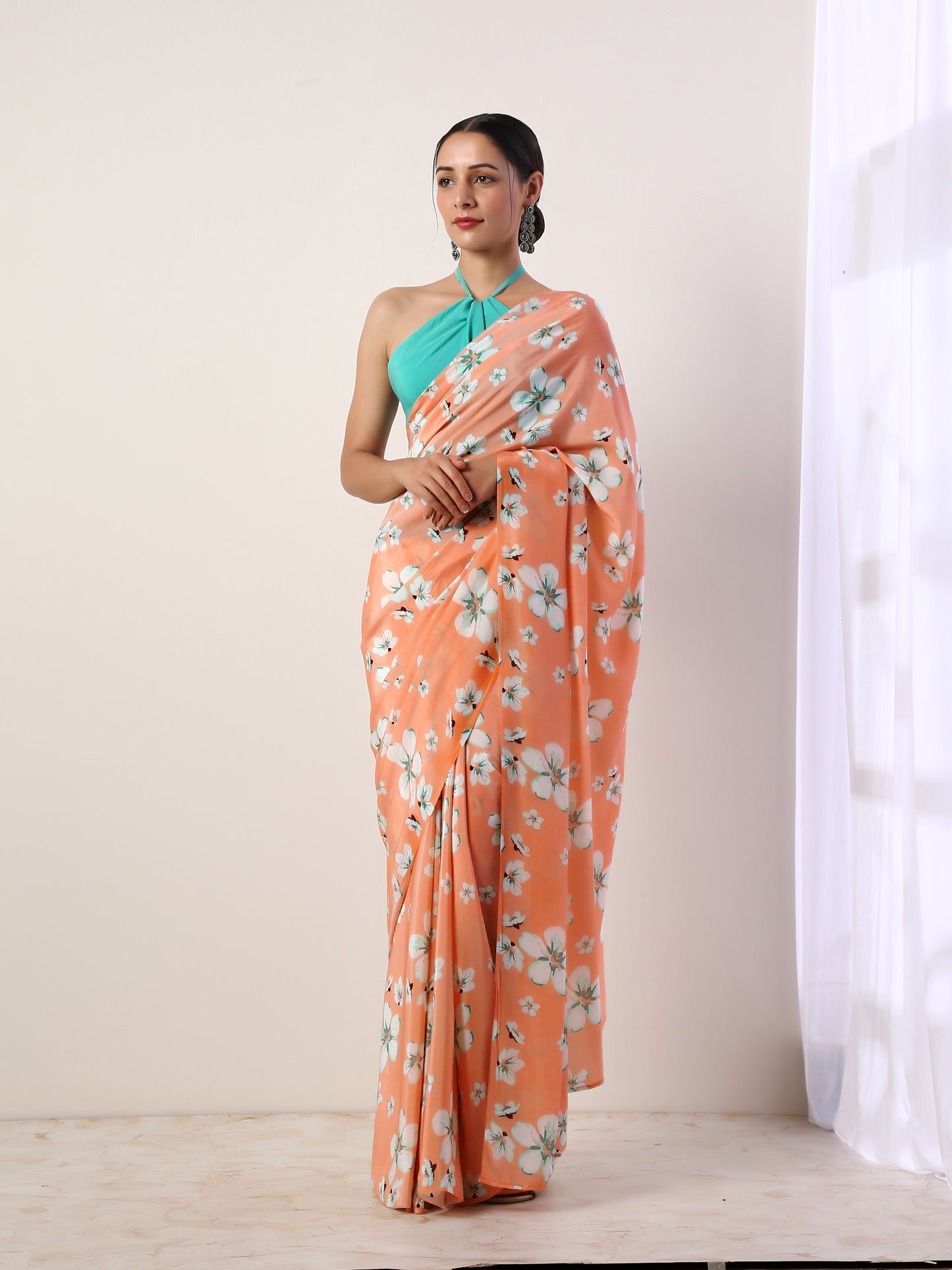 Coral Crepe Saree(set of 2)