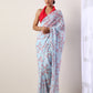 Sky Blue Crepe Saree(set of 2)
