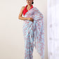 Sky Blue Crepe Saree(set of 2)