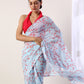 Sky Blue Crepe Saree(set of 2)