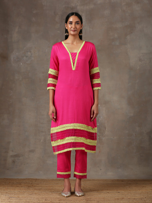 Fuschia kurta set