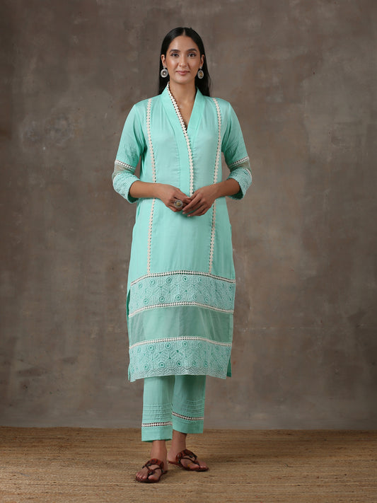 Turquoise Blue kurta set