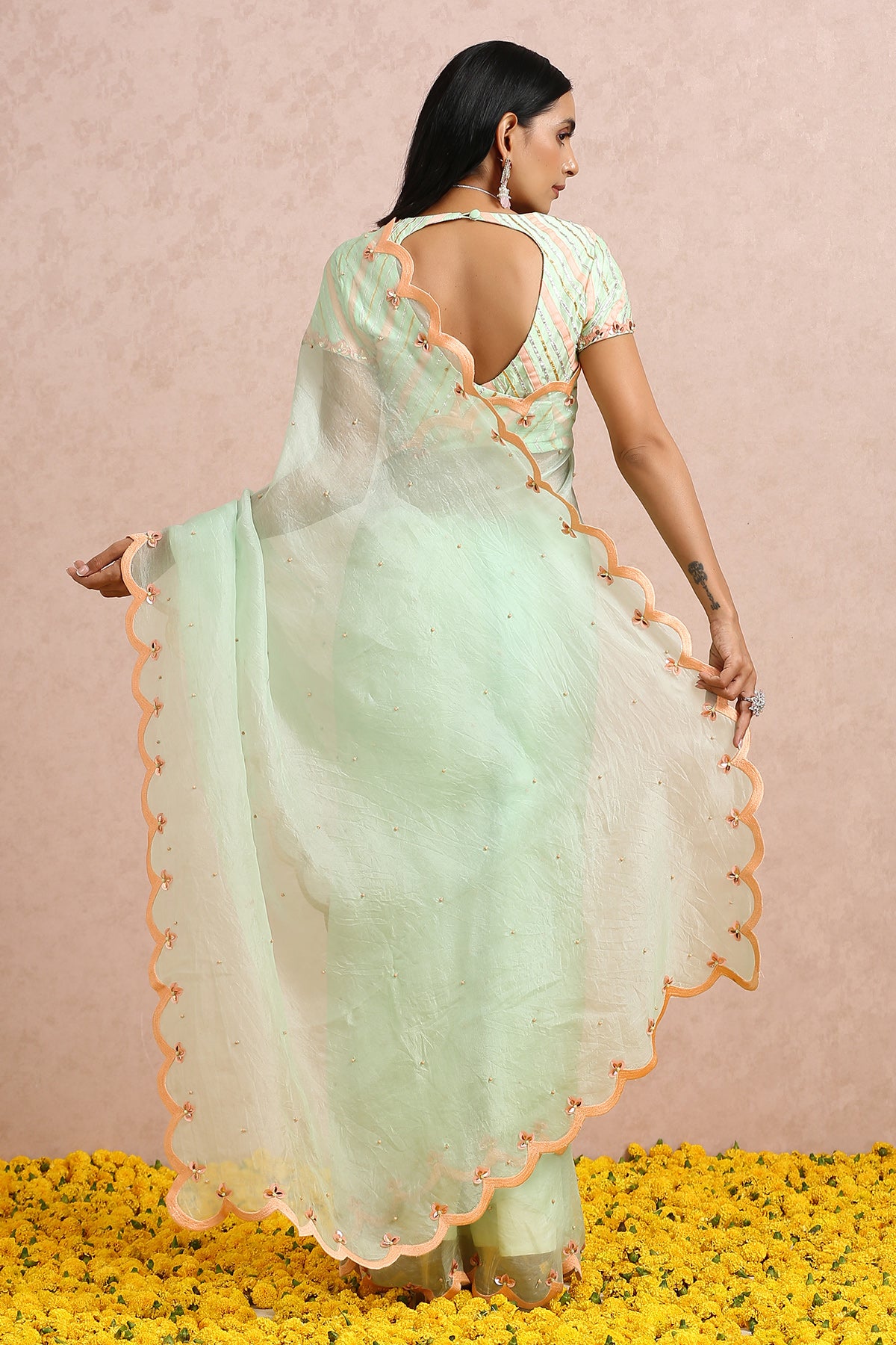 Mint Green Saree Set