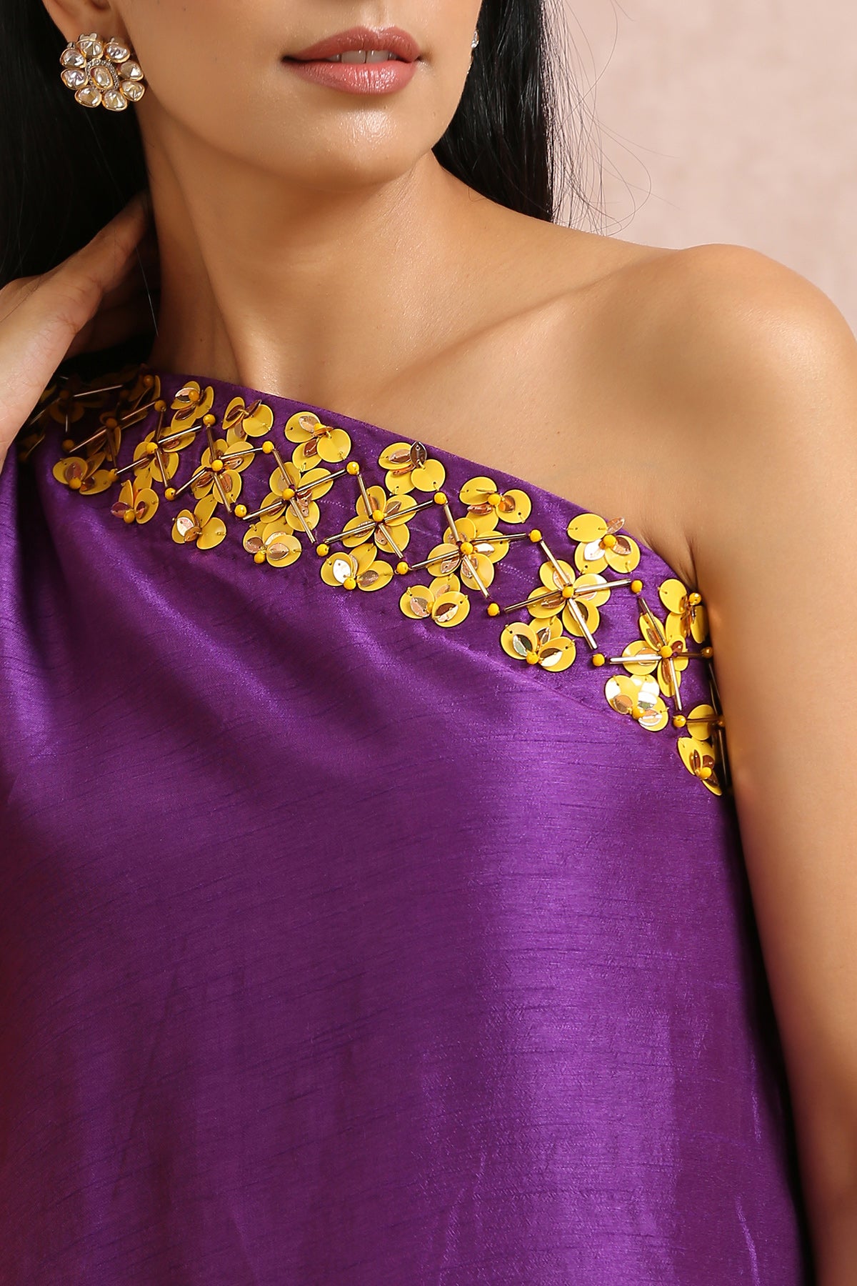 Plum One Shoulder Tunic